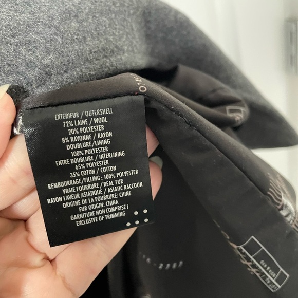 SOIA AND KYO- dark grey wool coat size medium - Picture 6 of 6